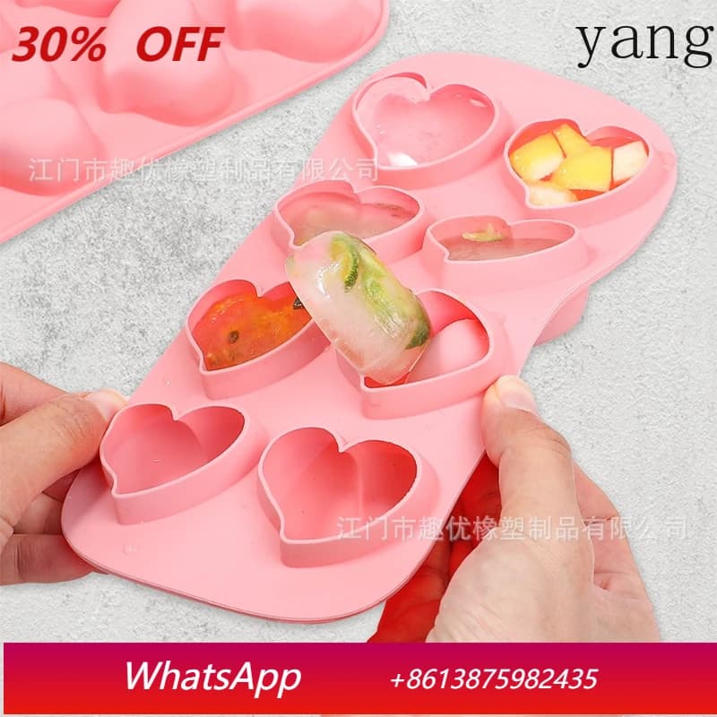 Yjq Set di 3 Stampi in Silicone a 8 Scomparti a Forma di Cuore per Cubetti di Ghiaccio, Strumento per Dolci a Forma di Cuore per San Valentino