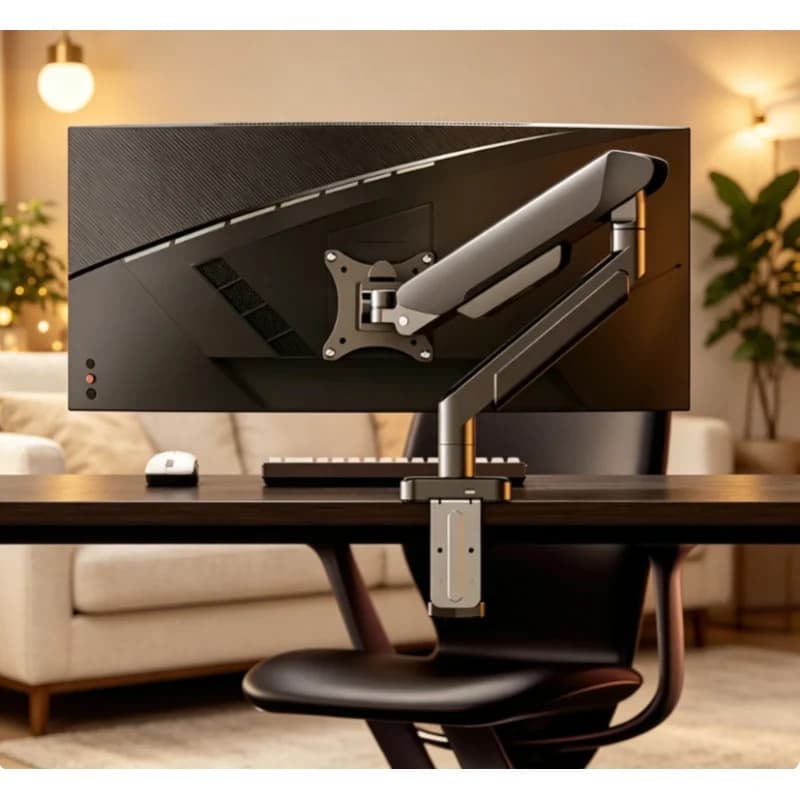 Adjustable Single Monitor Bracket Supports Max 32 Inch 19.8LBS Screen Heavy Duty Desktop Computer Stand