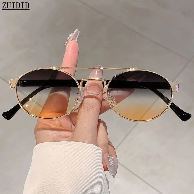 2024 Occhiali da sole ovali Donna Occhiali di moda di lusso Vintage Protezione solare Shades Luxe Femme Lentes De Sol Mujer Lunette Soleil Femme