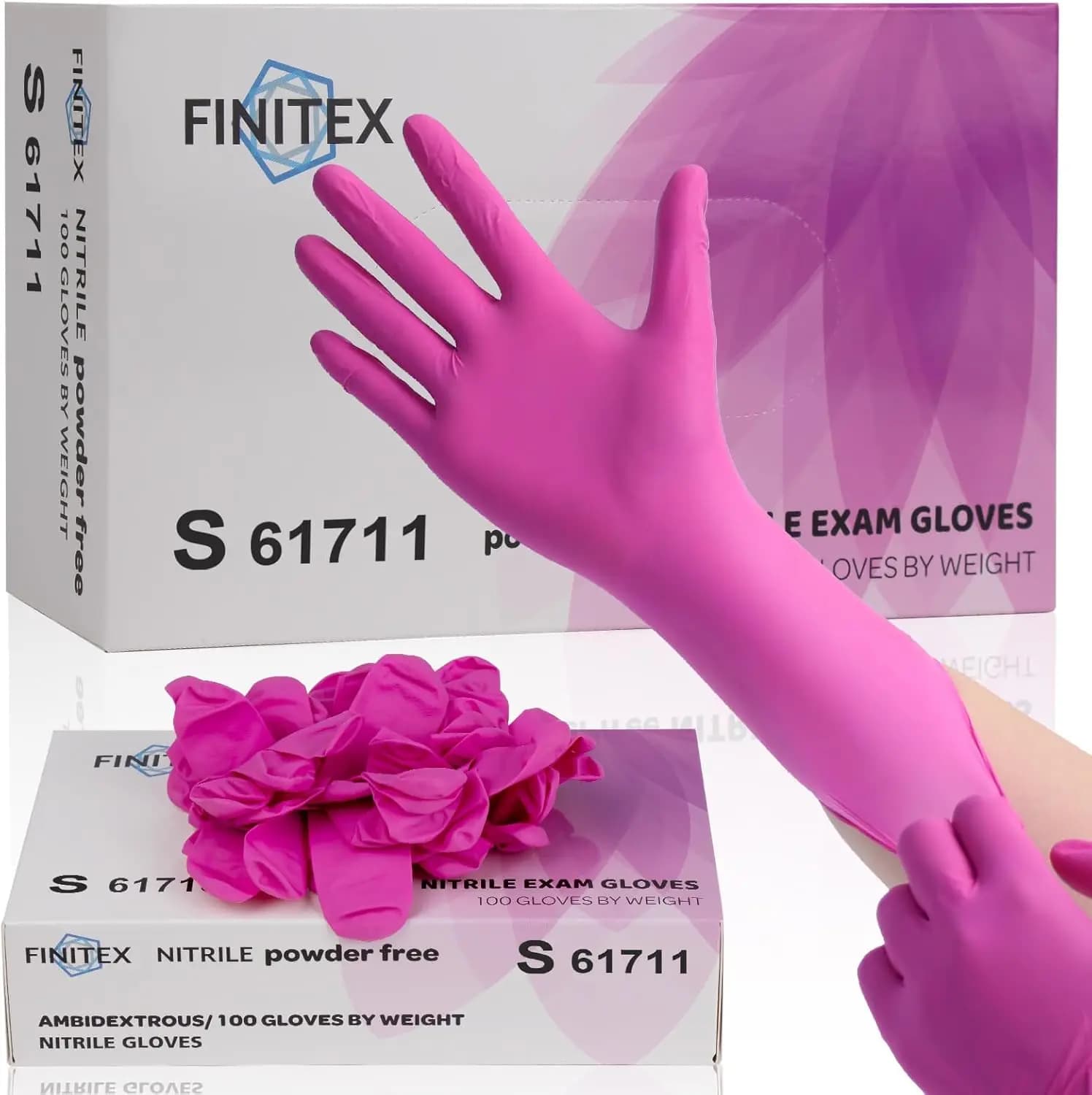 Guanti Monouso in Nitrile - 3,5 mil, 100/1000 Pezzi, Senza Polvere, Senza Lattice, per Pulizie, Esami Medici, Alimenti
