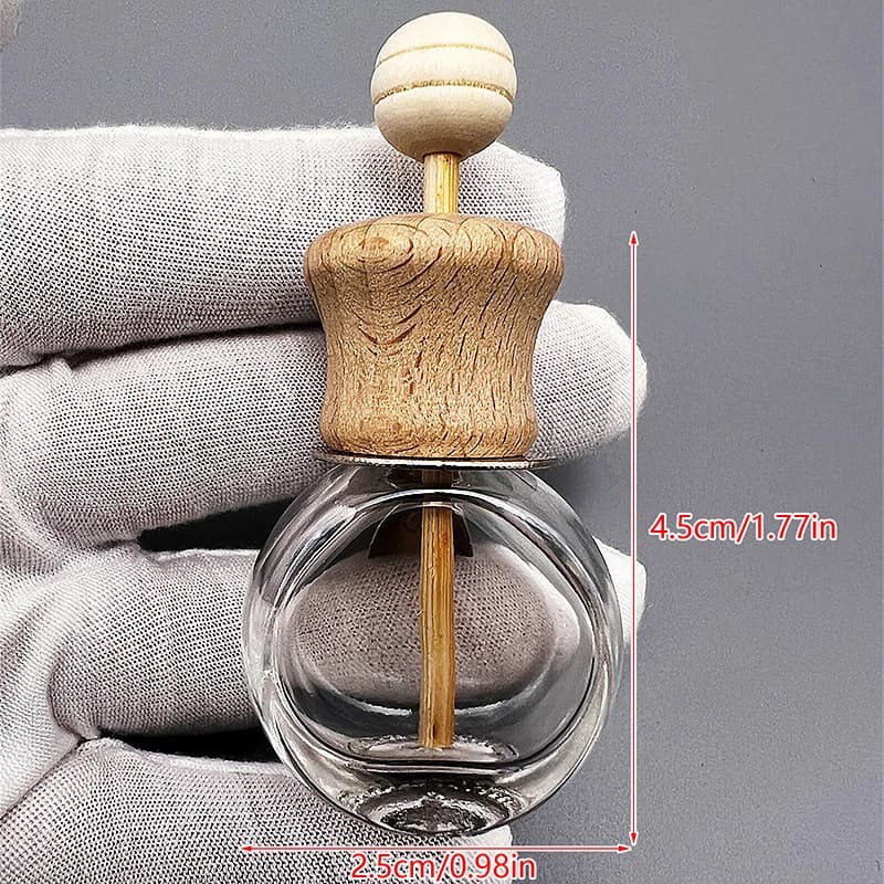 Diffusore di Oli Essenziali per Auto, Clip Profumatore per Auto, Bottiglia Vuota in Vetro per Decorazione e Aromaterapia