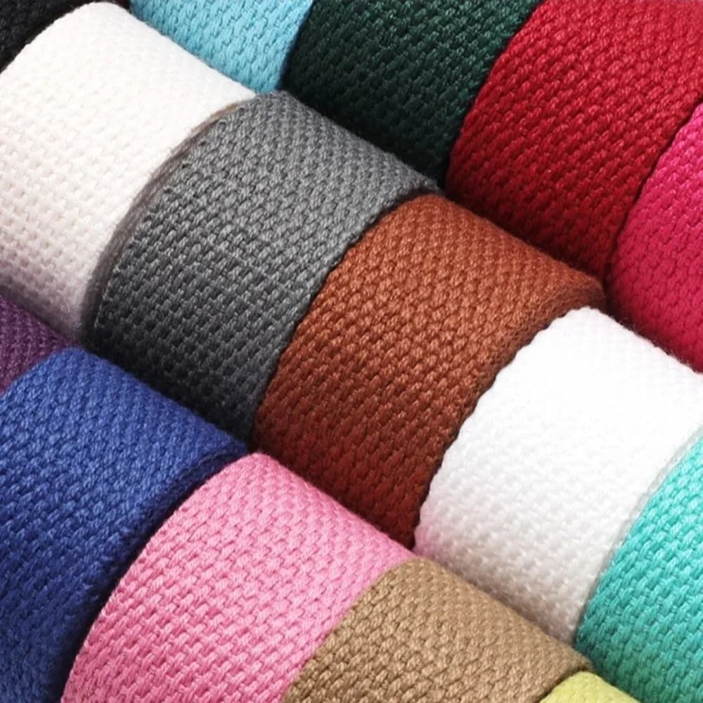 1 Meter Length Cotton Webbings Tape 1.3mm Thickness Cotton Material Bag Strap Ribbon Ribbon Band 20mm Width Backpack Label Band