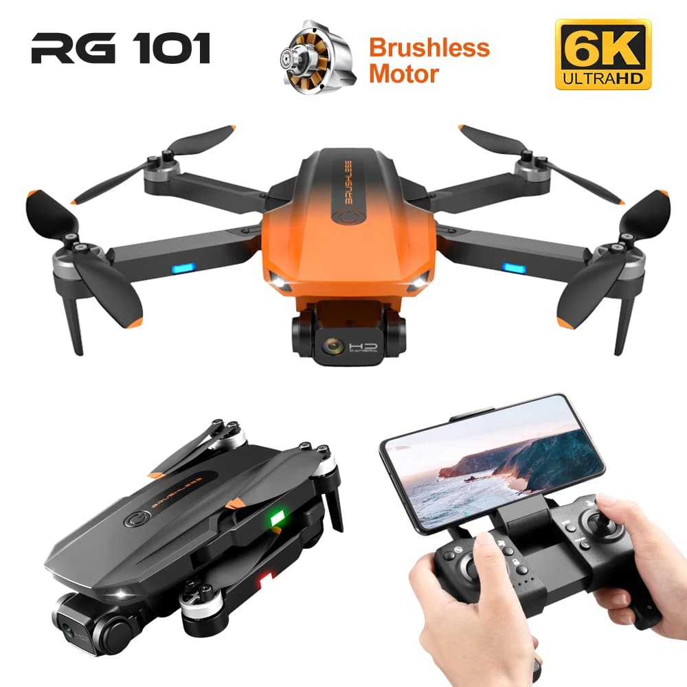 RG101 Nuovo GPS Drone Professionale 4K 6K HD Doppia Fotocamera 5G WIFI Dron Motore Brushless RC Pieghevole Quadcopter Elicottero VS L900 PRO