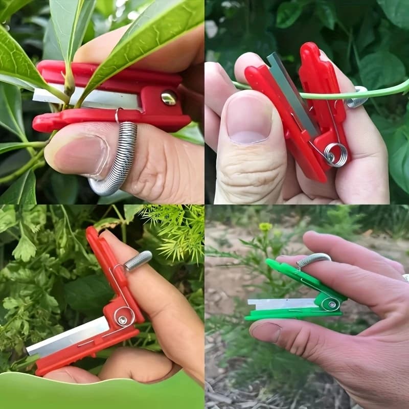 2Pcs Multifunctional Garden Thumb Picking Knife for Tea Leaf Fruit Harvest Farm Orchard Hand Plucking Tool