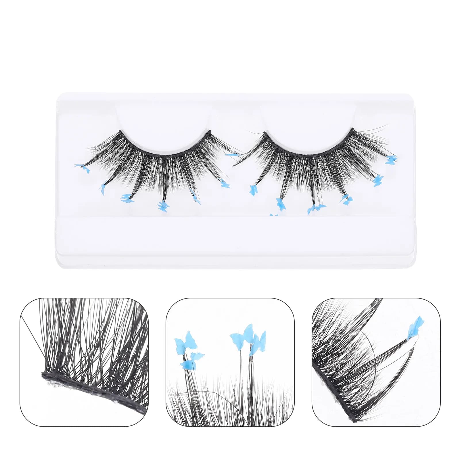 1 paio di ciglia finte colorate 3D, lunghe ed effetto naturale, extension ciglia finte per trucco donna, ideali per feste, appuntamenti e uso quotidiano