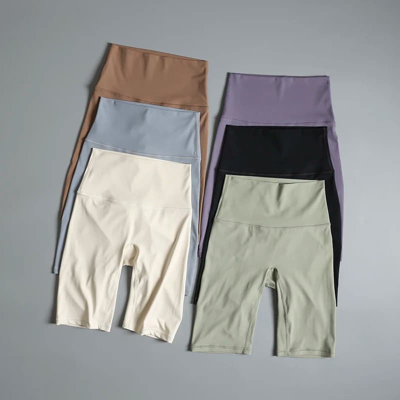 High-Waist Yoga Fitness Shorts Women's Sport Cycling Pants Quick Dry Breathable Butt Lifting Five-Quarter Length Running Dance