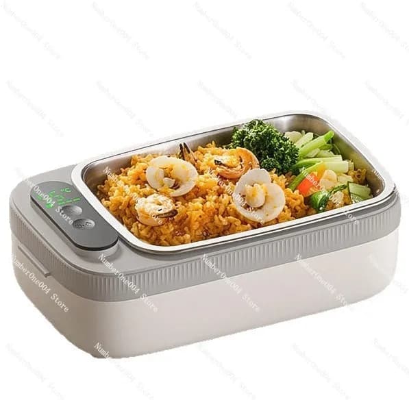 Contenitore Termico per Pranzo in Acciaio Inox con Ricarica Tipo C, Bento Box Portatile per Viaggi, Standard USA e UE