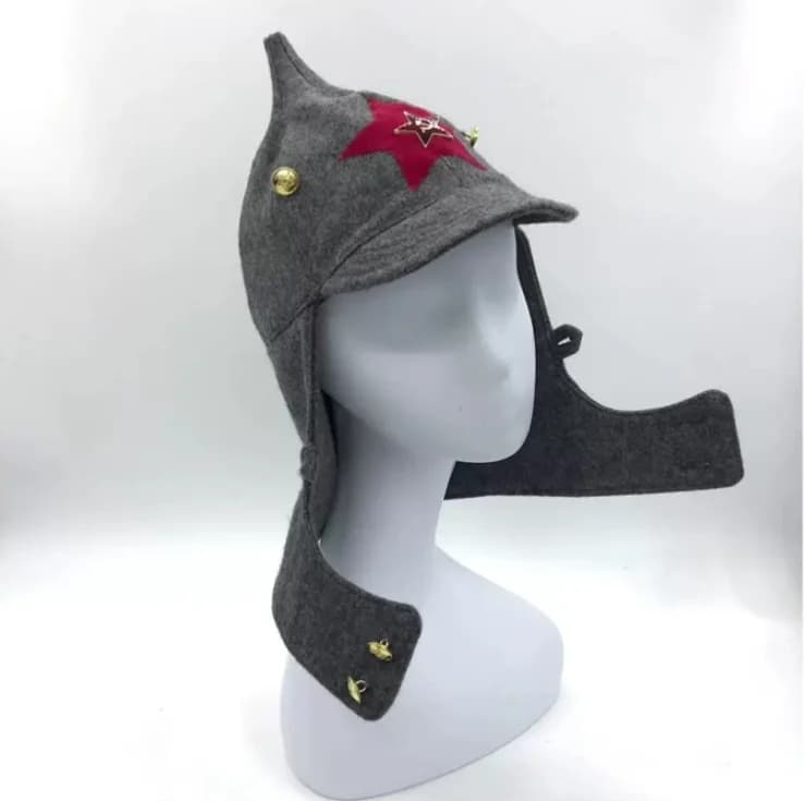 USSR Red Army Cavalry Commander Semyon Budyonny Cosplay Costume Hat Frunzenka Cap Russian Civil War Broadcloth Helmet