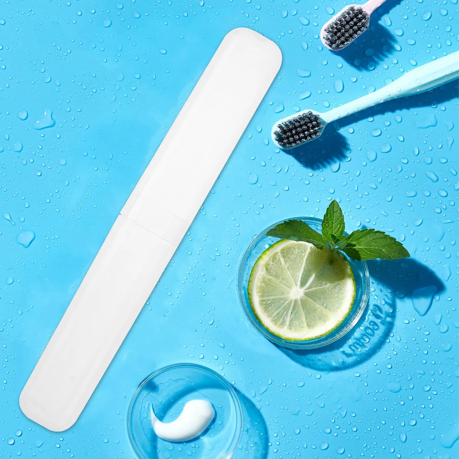 Porta Spazzolino da Denti Leggero e Semplice per Viaggi e Campeggio, Custodia Igienica in Plastica Premium, Design Portatile