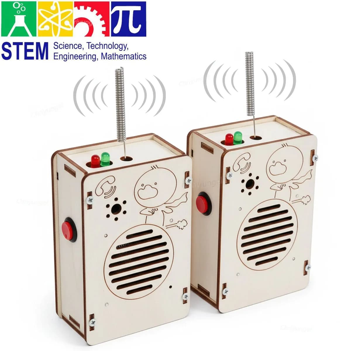 Kit walkie-talkie in legno per bambini Giocattolo di comunicazione wireless fai-da-te STEM Scienza Progetto educativo Regalo di apprendimento per bambini