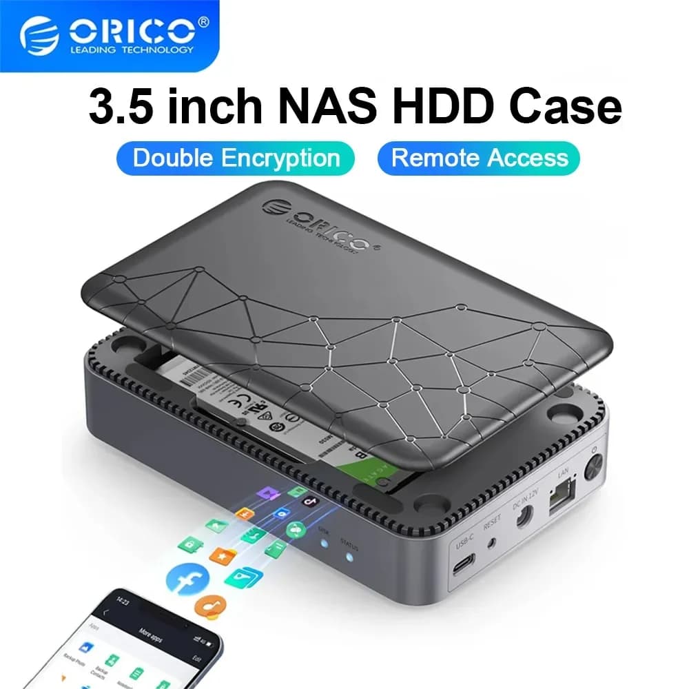 ORICO 3.5 "pollici SATA Hard Drive Enclosure NAS Network HDD Storage Box USB C HDD Disk custodia esterna custodia Personal Cloud Server