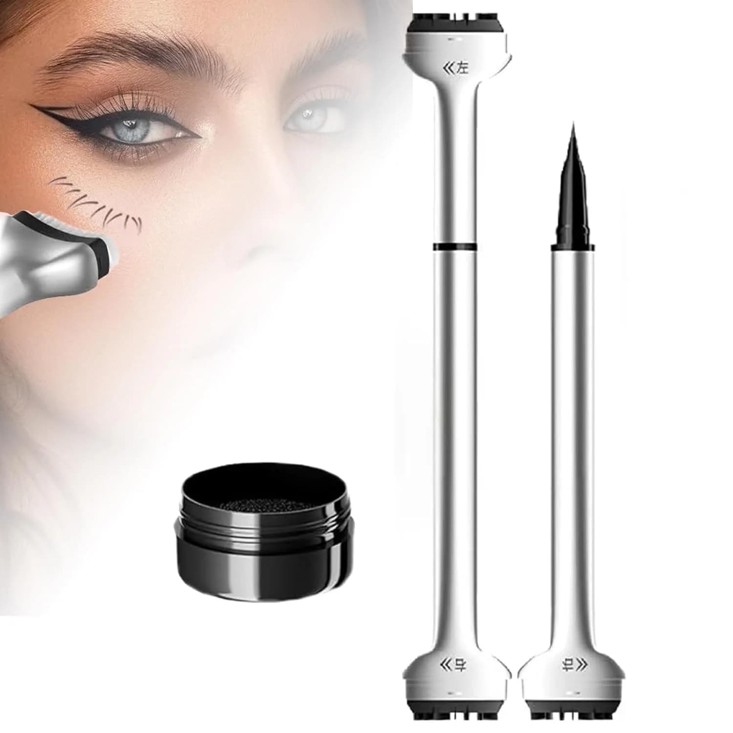 Timber for lower eyelashes, waterproof 2 in 1 sweat resistant eyeliner with individual liquid eyeliner Set of reusable eyelashes for makeup