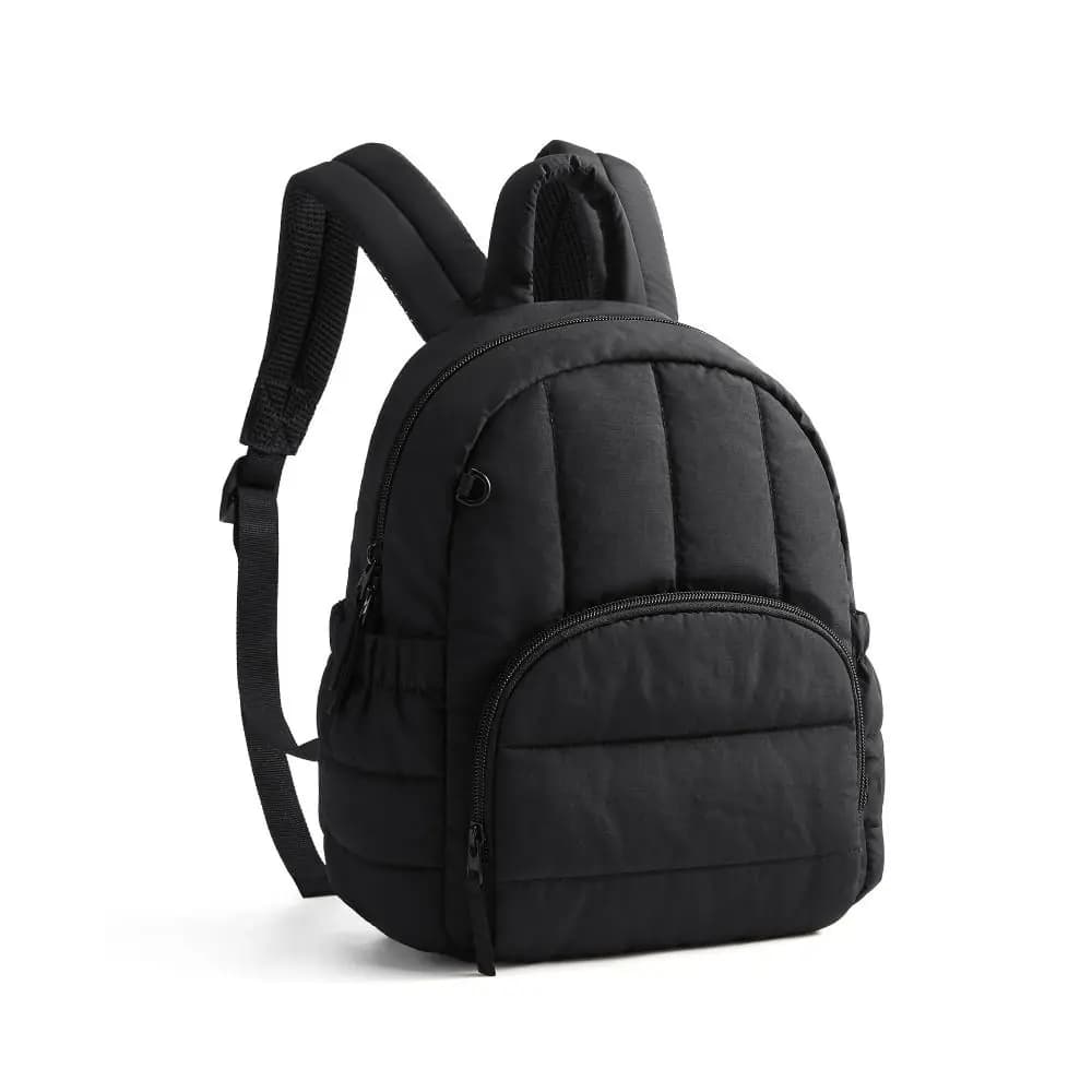 Fashion Quilted Mini Backpack for Women Water-resistant Lightweight Puffer Students Backpacks Small Casual Schoolbag for Travel