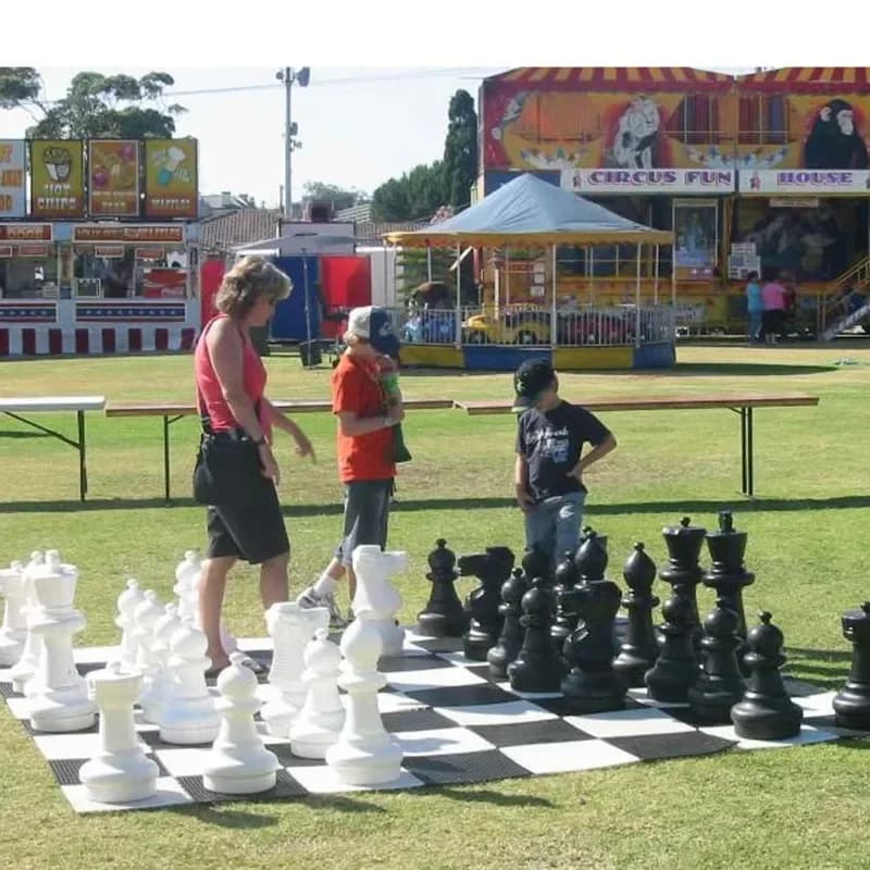 Set di Scacchi Gigante per Giochi all'Aperto, Giochi da Giardino per Famiglia, Pezzi degli Scacchi Grandi e Scacchiera Gigante 5x5 Piedi