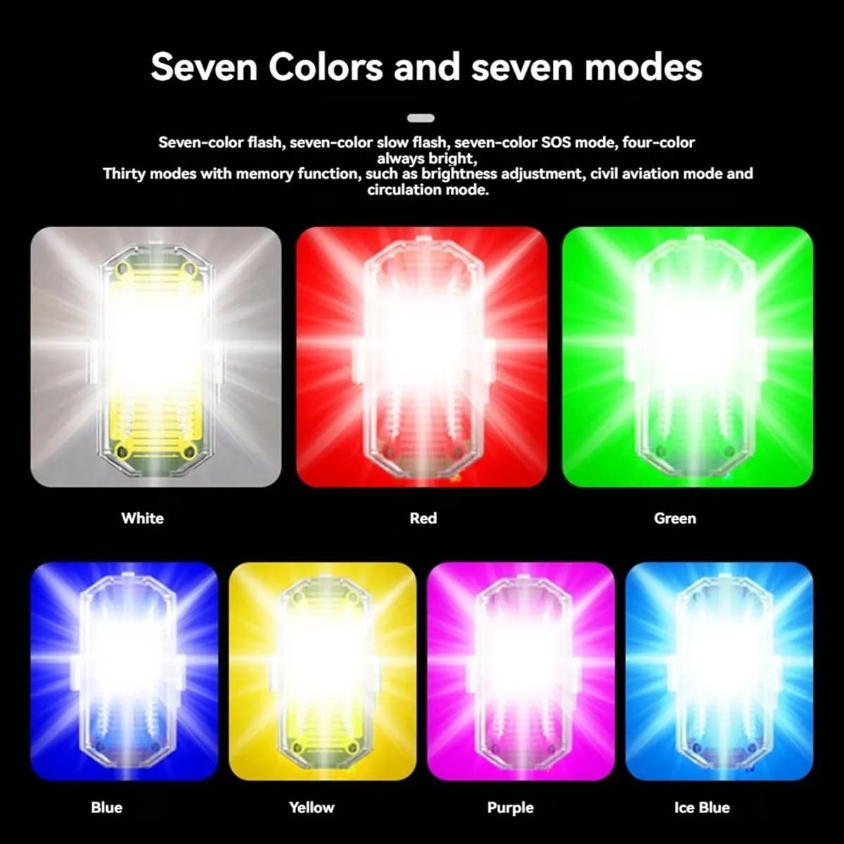A14M Wireless LED Drone Strobe Light for Motorcycle Car Bike 2.4G Remote Control Flash Warning Light Signal Light 1 Light