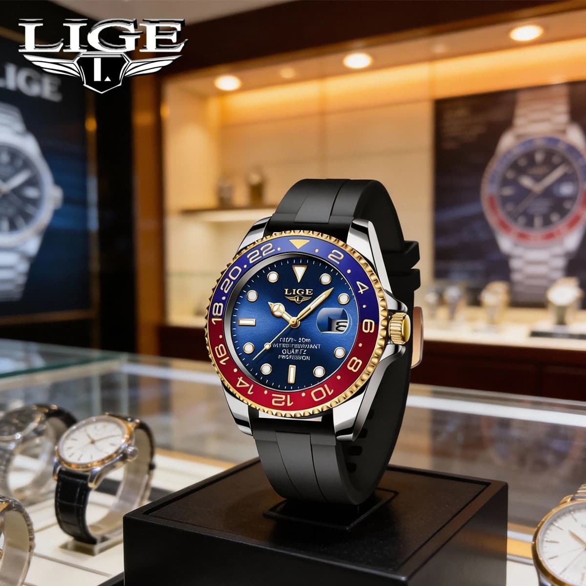 LIGE 2025 Nuovi Uomini di Lusso Orologio Al Quarzo In Acciaio Inox Impermeabile Luminoso Orologio Da Uomo Data Settimana Orologi di Moda Per Gli Uomini Montre + Box