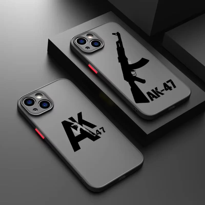 Fucile Star AK47 Fucile d'assalto Cool Creative per iPhone Custodia 16 15 14 13 12 11 Pro XR XS Max 7 8 Plus Anti-Goccia Telefono Y2K Cover