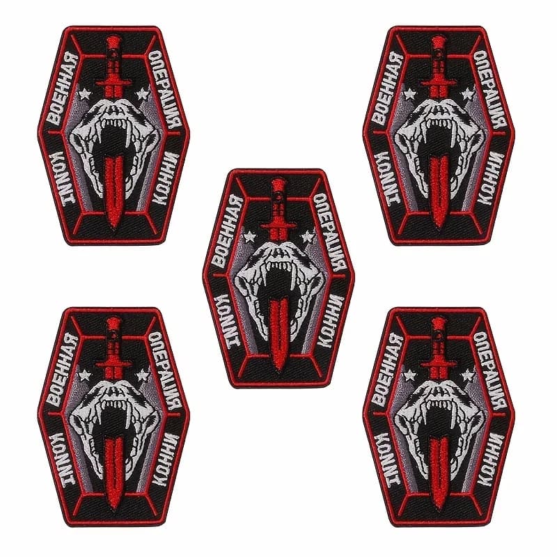 5-Piece Set of Punk Motorcycle Embroidery Patches, Game Patches, Tactical Patches, Motorcycle Jacket Patches, Iron-On Decorative Patches, Suitable for Clothing, Hats, and Backpacks