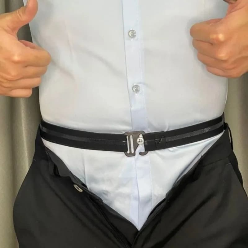 Men's nylon shirt with non-slip elastic handle and adjustable buckle - Non-woven woven shirt straps