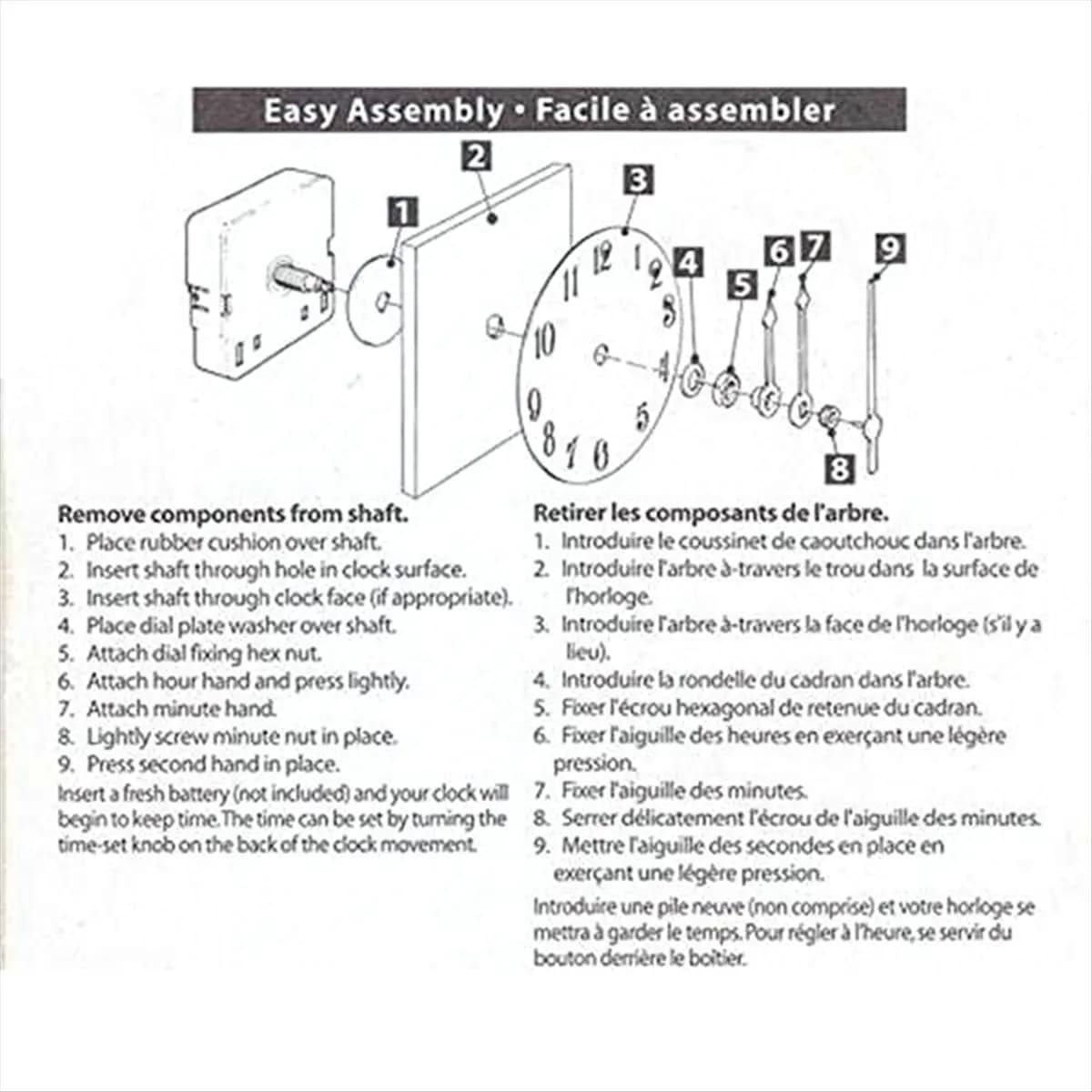A75K 10 Pezzi Kit Meccanismo Orologio al Quarzo Fai-da-te con Asta Lunga 31MM, Lancette, Strumenti e Accessori per Riparazione Orologi da Parete