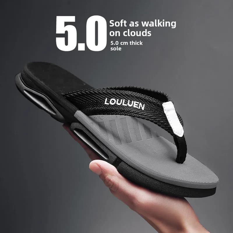 Youth Trendy EVA Material Sandals Men's Outdoor Sports Beach Flip Flops Anti-Slip Comfortable Summer Slippers Rubber Sole