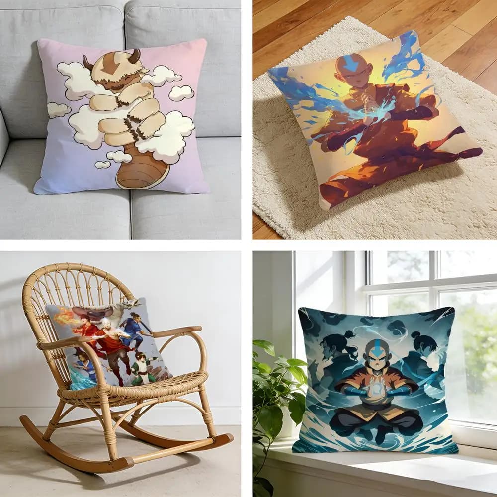 Pillow case Avatar The Last Airbender, short plush pillowcase for bed, sofa, car, washable