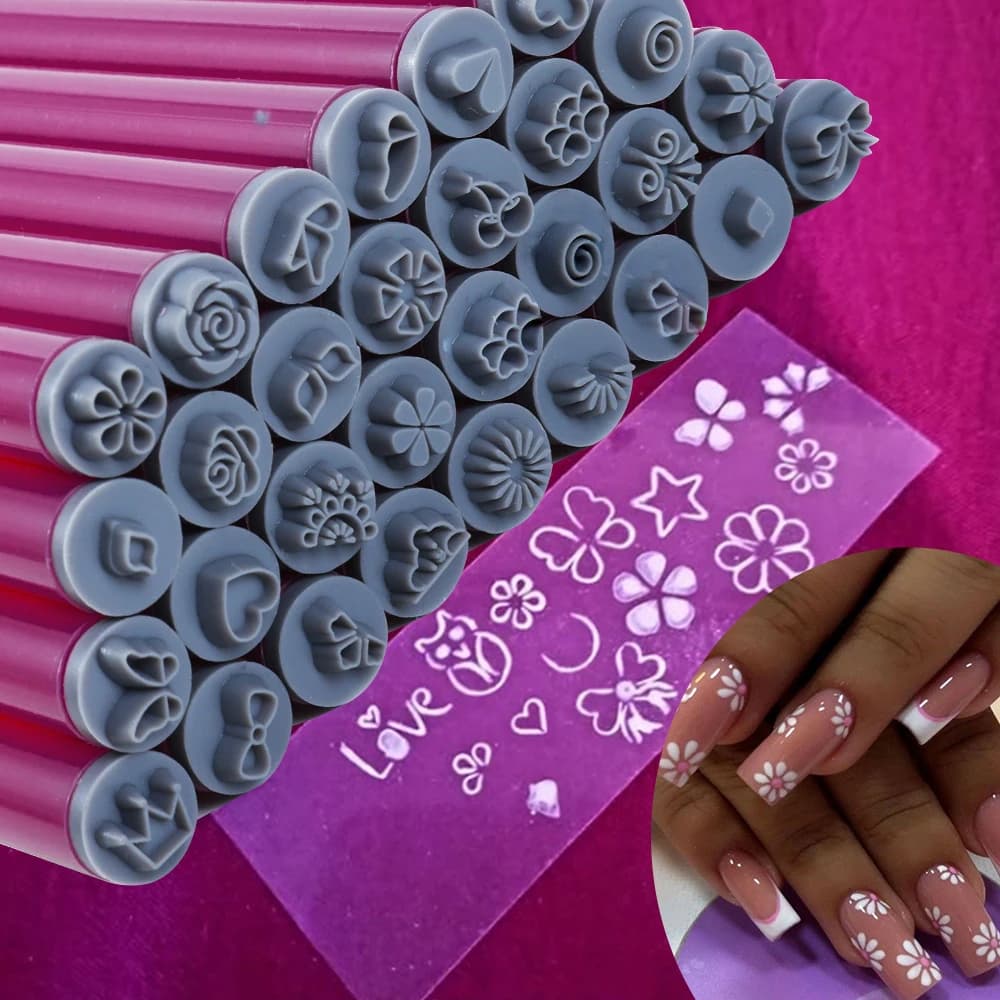 4/6/10 pezzi set di penne per timbri per nail art modello floreale a farfalla penna per graffiti per unghie pittura floreale disegno pennello per unghie strumenti per timbri