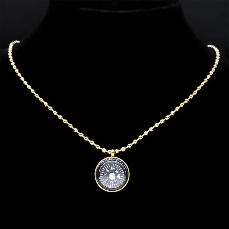 Bussola da viaggio a vela Collana pratica nautica per donne/uomini Gioielli da marinaio in acciaio inossidabile collares estetica N6132