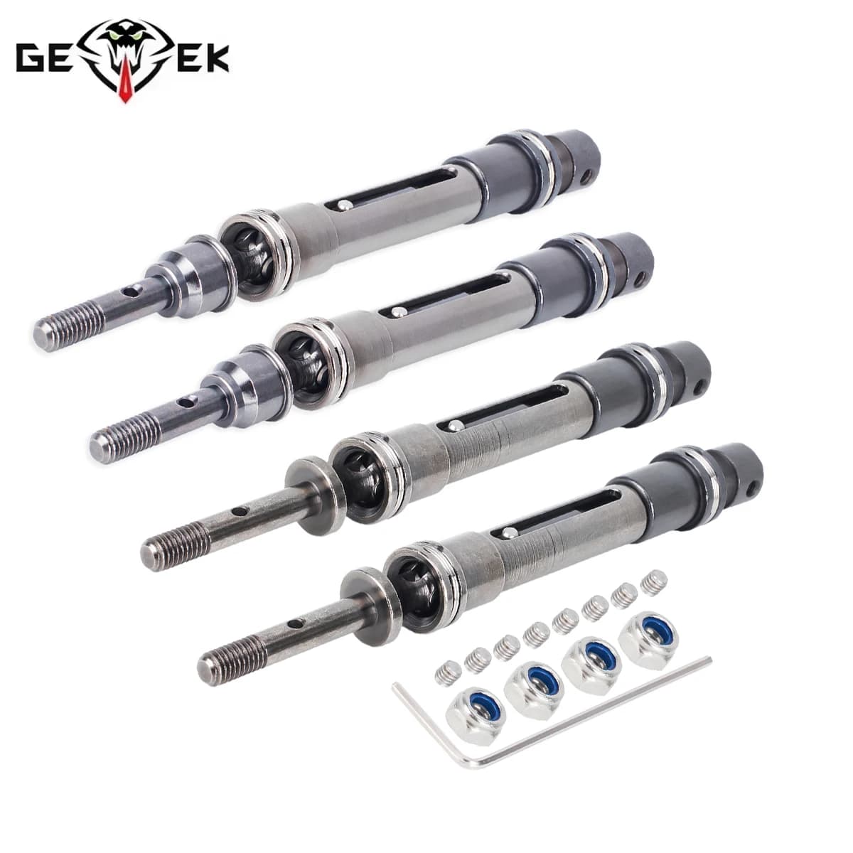 Set di Alberi di Trasmissione Anteriori e Posteriori in Acciaio CVD per Auto 1/10 Traxxas Slash 4X4, Slash Rustler VXL, Stampede 4X4 VXL - Parti di Aggiornamento