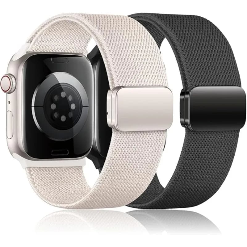 Anello magnetico per cinturino Apple Watch 40mm 44mm 45mm 49mm 41mm Scrunchie Bracciale in nylon iwatch Series ultra 2 9 3 6 7 8 se 10 cinturino