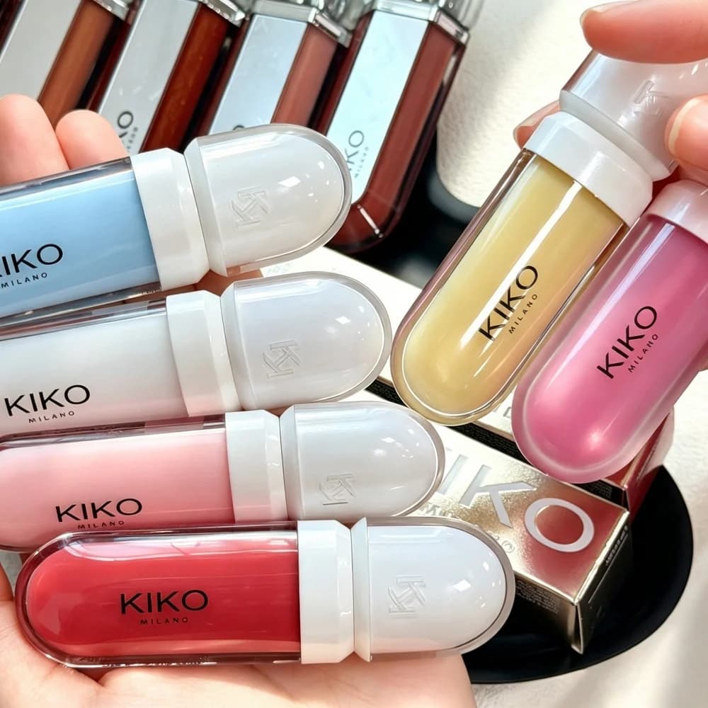 Original Kiko 3D Mirror Lip Glaze Waterproof Non Fading and Non Stick Cup Lipgloss Mirror Lipstick Nourishing Glossy Cosmetic