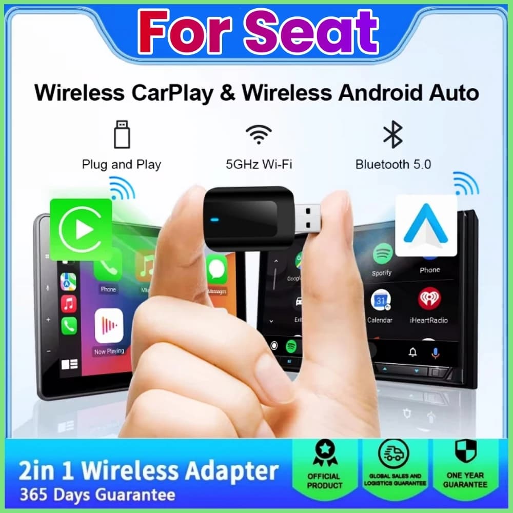 New Mini Wireless Carplay Adapter Android Car 2 in 1 Plug and Play For Seat Ibiza Arona Leon Ateca Tarraco Smart Doogle