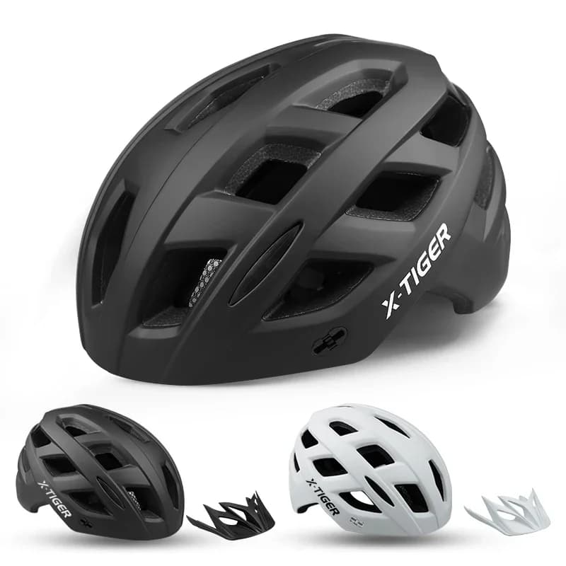 X-TIGER Casco da bici Casco da ciclismo di sicurezza con stampaggio integrato Casco da bicicletta per strada di montagna sportivo per adulti con fodera comfort a tesa