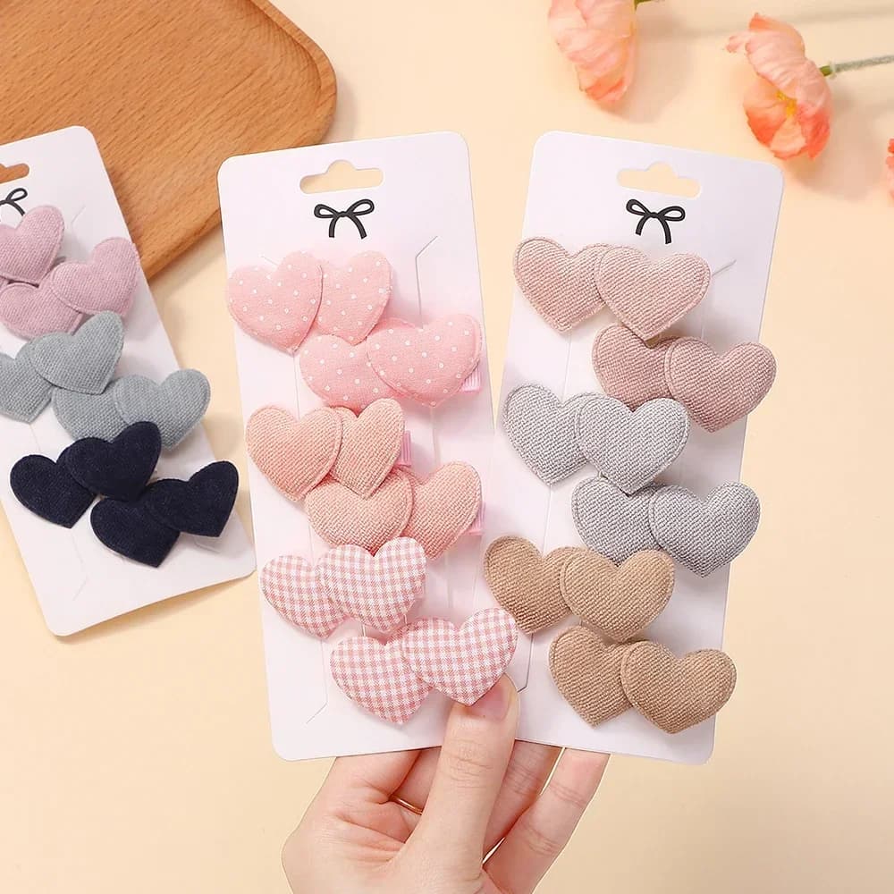6 pezzi/set eleganti disegni a forma di cuore fermagli per capelli per ragazze copricapo carino mini clip abbigliamento da esterno adorabili accessori per capelli per bambini regali