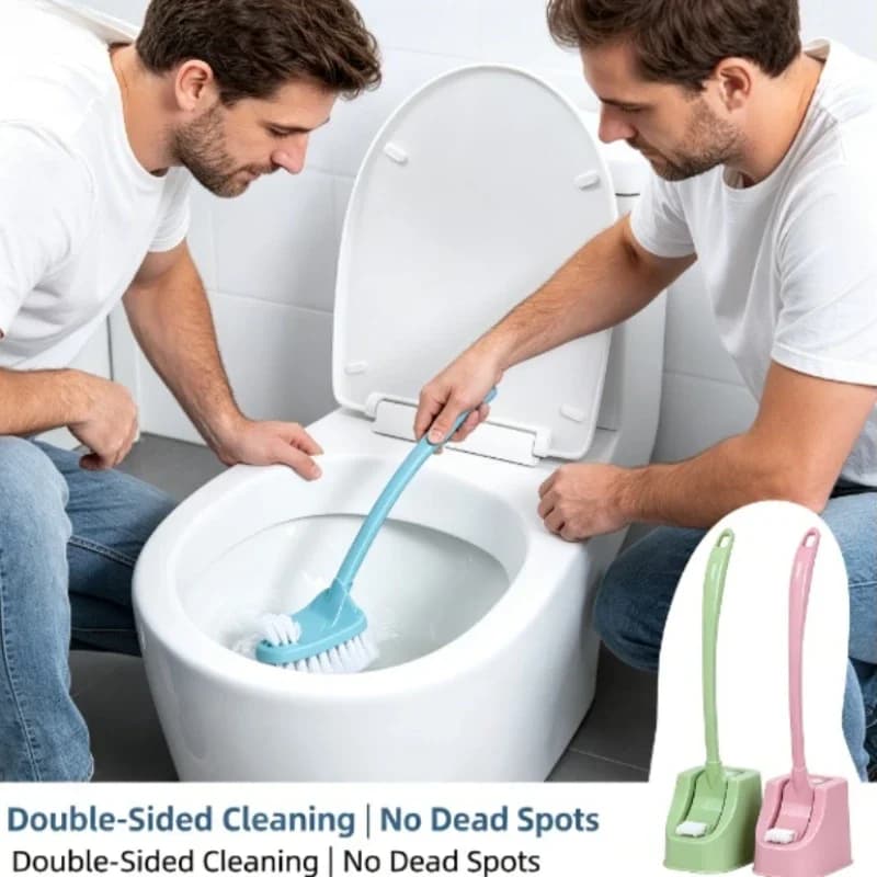 Long Grip Plastic Toilet Cleaner Brush Set for Household Bathroom Full Coverage No Dead Corner Toilet Washing Accessory