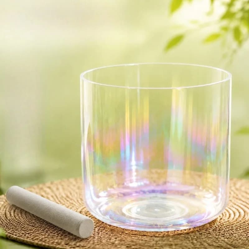 Transparent Crystal Bowl 5-9 Inch Handmade Energy Quartz Bowls Yoga Sound Healing Chakras Singing Bowl Percussion Instruments