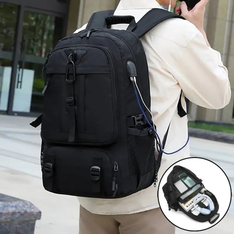 Zaino da viaggio USB espandibile Zaino da viaggio per laptop da viaggio Zaino da imbarco per escursioni all'aperto Borsa per bagagli sportivi Borse per il tempo libero