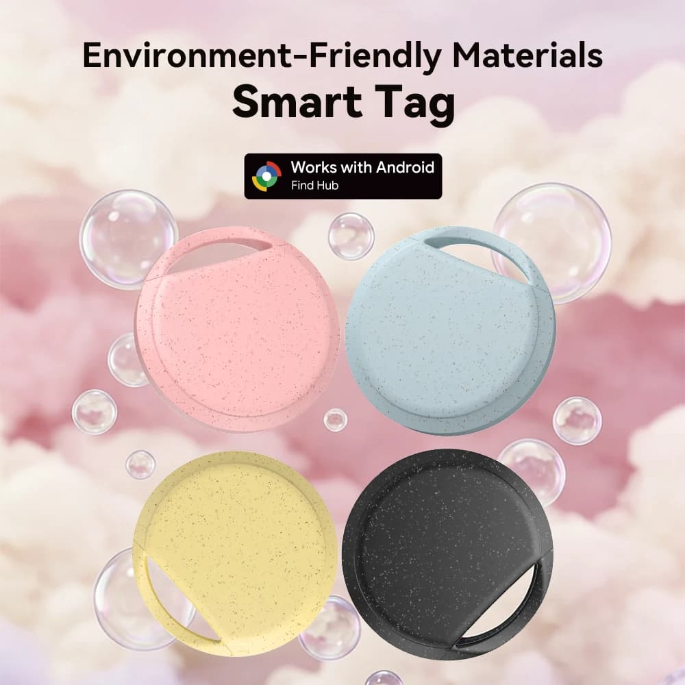 Android Tracker for Google Find Hub Smart Tag Anti-Lost Item Finder for Keys Wallet Luggage Bags Made with Recycled Materials