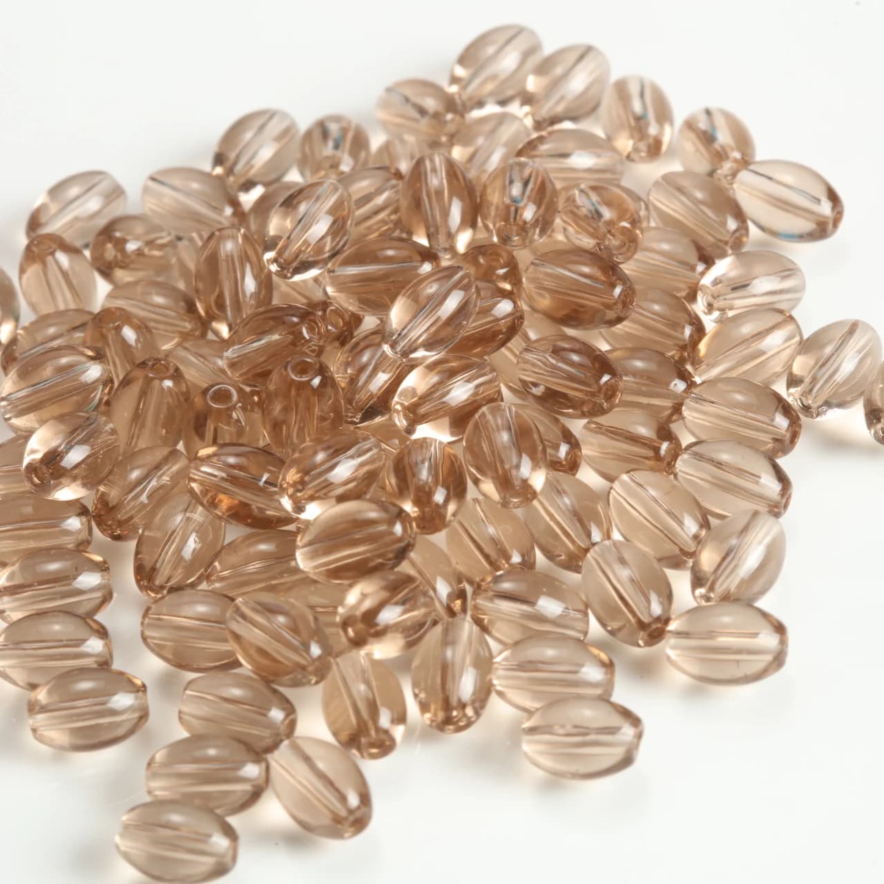160pcs Khaki Transparent 6x9mm Oval Rice Glass Loose Beads DIY Bracelet Necklace Handmade Ornament Making Accessories