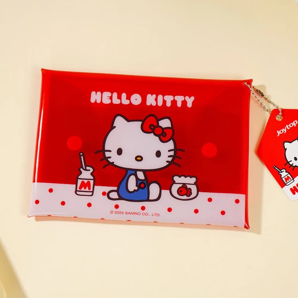 Autentica Borsa Portadocumenti Sanrio Hello Kitty B6 con Bottone a Pressione in PVC, Bianca e Rossa, Cartella Portatile, Organizer per Cancelleria, Regalo per Ragazze