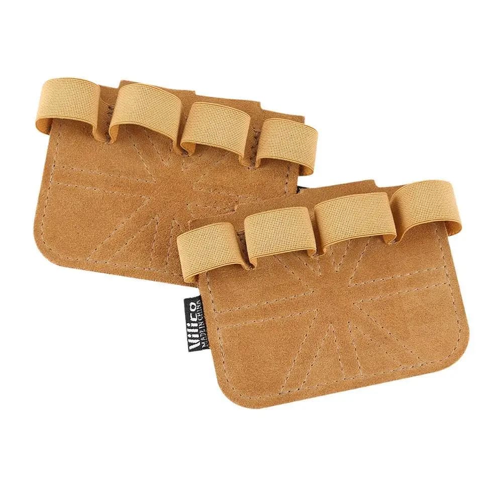 1 pair of bovine leather weight lifting gloves Four-finger palm protection Anti-slip wear resistant Fitness sports training Palm protection