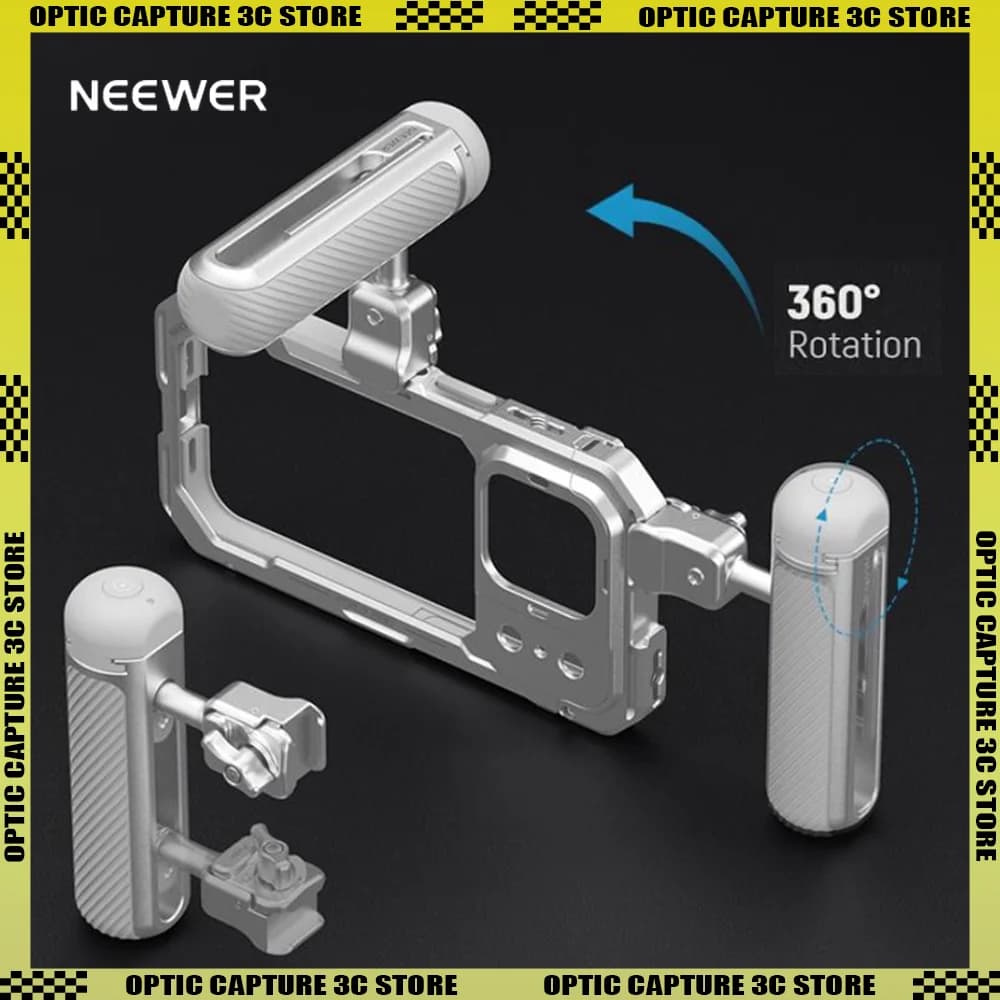 NEEWER Maniglia laterale a sgancio rapido con otturatore Bluetooth staccabile Scarpa anti-spegnimento fredda 360 ° Rotazione per iPhone 16 Pro/Pro Max