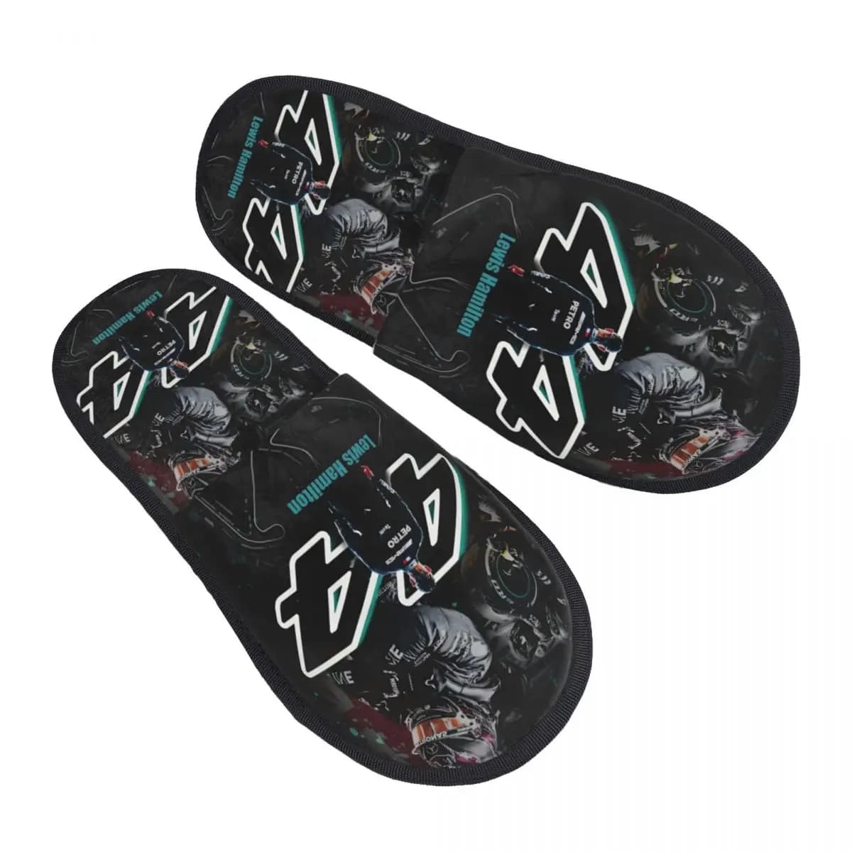 Custom 44 Lewis Ha-mil-ton Cozy Scuff Memory Foam Slippers Women British Racing Spa House Shoes