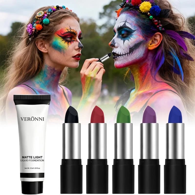 Oil-Based Face Paint Stick – Highly Pigmented for Body Art & Festival Makeup,Portable Face Painting Crayon,Stage Cosplay & Party