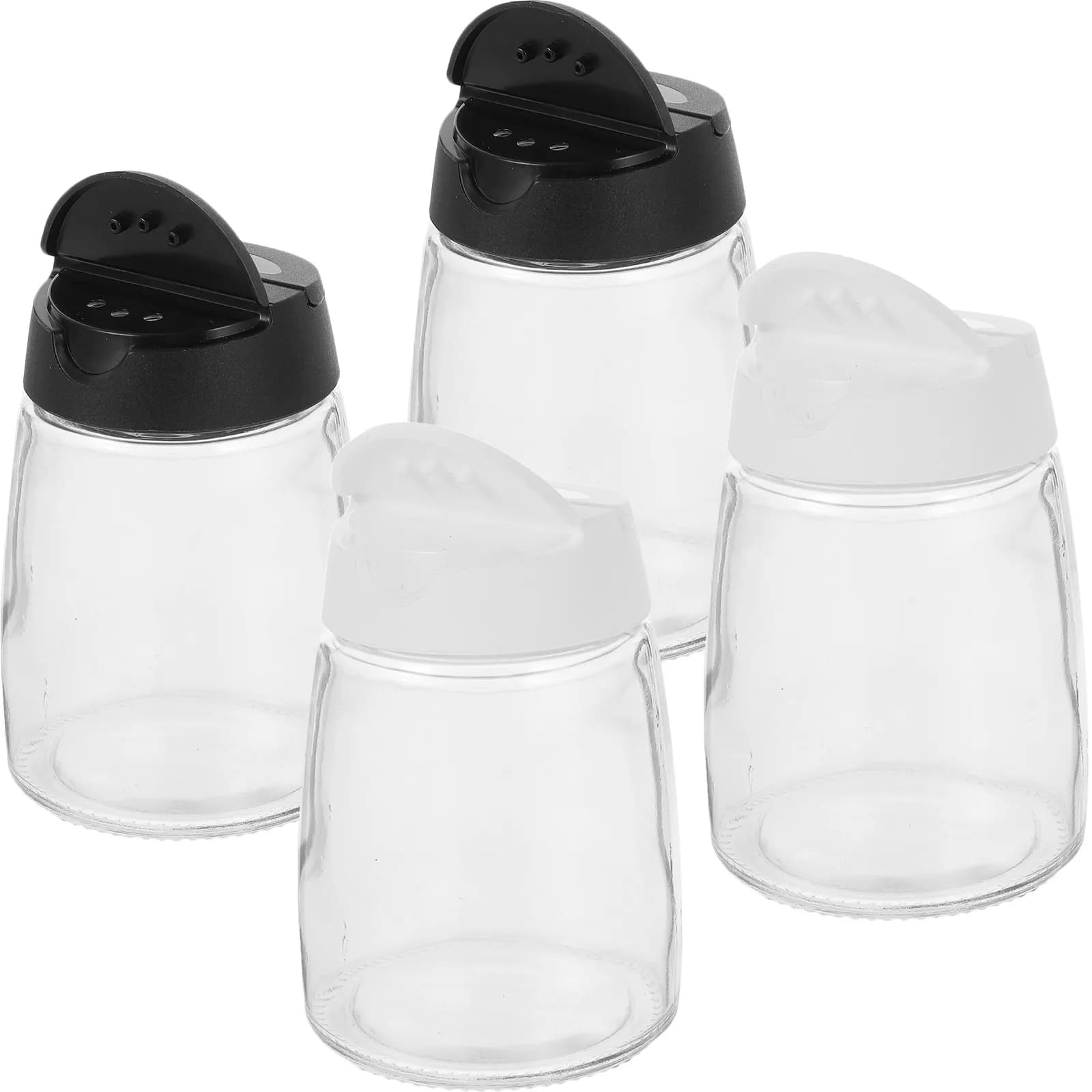 Set di 4 Barattoli in Vetro Premium per Spezie, Salvaspazio, Mantiene la Freschezza, Facile Accesso ai Sapori, Idea Regalo per la Casa