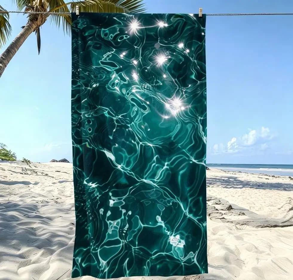 Sand Free Microfiber Beach Towel Large Water Pattern Bath Towel Quick Dry Super Absorbent XL Swim Blanket Outdoor Pool Yoga Mat