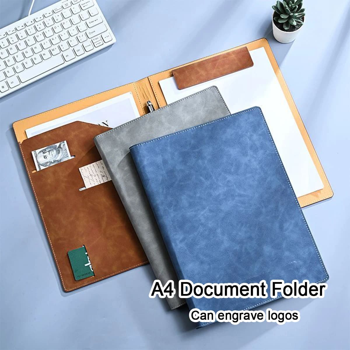 (Incisione del logo disponibile) Cartellina portadocumenti in pelle formato A4, raccoglitore per documenti aziendali, organizer per ufficio, design magnetico, libretto per contratti di vendita