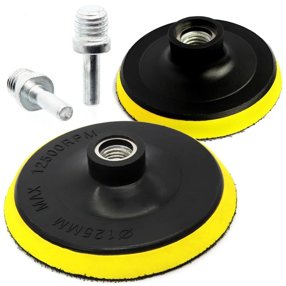 SUBRILLI 4" 5" Backup Pad Foam Plastic Sponge Backing Pads For Car Polishing Connection Sanding Disc Backer M14 5/8-11 Thread
