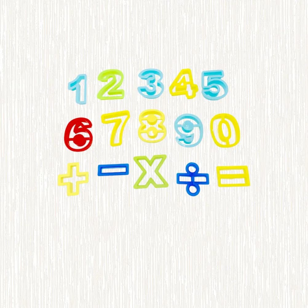 Set di 15 Utensili in Plastilina con Numeri e Simboli Matematici per Bambini, per Giochi Creativi con l'Argilla, Apprendimento Precoce, Aula e Asilo Nido