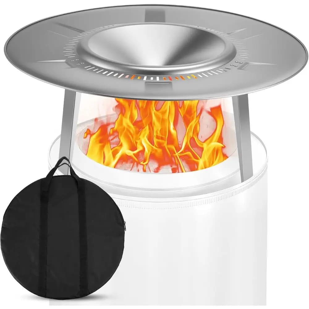 Diffusore di Calore Portatile a 3 Gambe in Acciaio Inossidabile, Ideale per Campeggio e Distribuzione di Calore all'Aperto